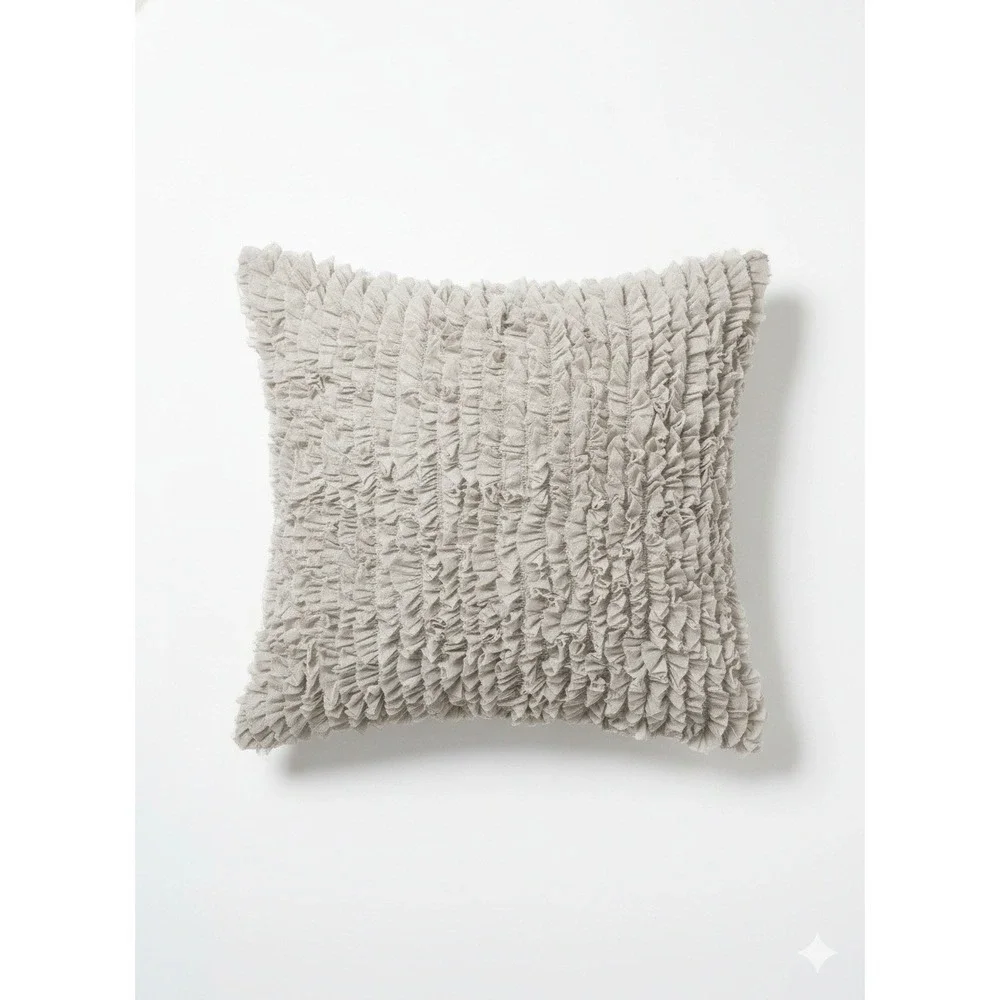 Lili Alessandra Echo Silver Grey Ruffle Decorative Pillow Set 20x20‎ 26x26